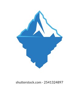 iceberg vector icon blue flat 
