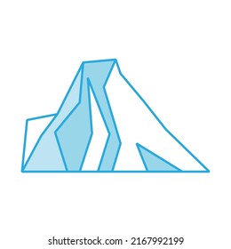 Iceberg vector icon and blue illustration underwater sea. Nature deep ocean and polar antarctic cold. Arctic freeze mountain glacier symbol and frozen berg design. Abstract under north landscape