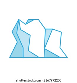Iceberg vector icon and blue illustration underwater sea. Nature deep ocean and polar antarctic cold. Arctic freeze mountain glacier symbol and frozen berg design. Abstract under north landscape