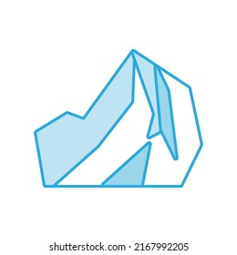 Iceberg vector icon and blue illustration underwater sea. Nature deep ocean and polar antarctic cold. Arctic freeze mountain glacier symbol and frozen berg design. Abstract under north landscape