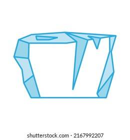 Iceberg vector icon and blue illustration underwater sea. Nature deep ocean and polar antarctic cold. Arctic freeze mountain glacier symbol and frozen berg design. Abstract under north landscape