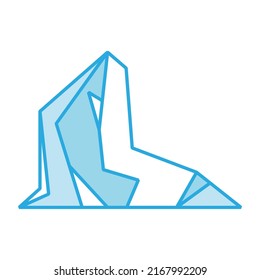 Iceberg vector icon and blue illustration underwater sea. Nature deep ocean and polar antarctic cold. Arctic freeze mountain glacier symbol and frozen berg design. Abstract under north landscape