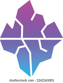 Iceberg vector icon. Can be used for printing, mobile and web applications.