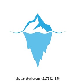 Iceberg. Vector icon of a glacier drifting across the ocean. Illustration for website, application and creative design. Flat style