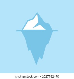 Iceberg vector icon illustration isolated on blue background