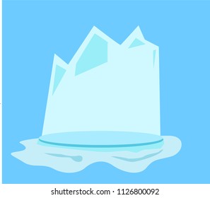 Iceberg vector icon isolated on blue background. Ice berg vector icon. Iceberg vector eps clip art.