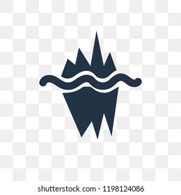 Iceberg vector icon isolated on transparent background, Iceberg transparency concept can be used web and mobile