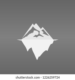 Iceberg vector icon isolated on grey background.