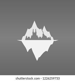 Iceberg vector icon isolated on grey background.