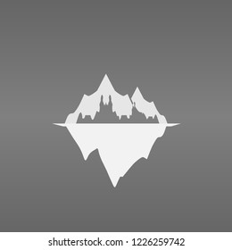 Iceberg vector icon isolated on grey background.