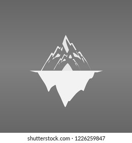 Iceberg vector icon isolated on grey background.