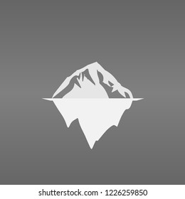 Iceberg vector icon isolated on grey background.