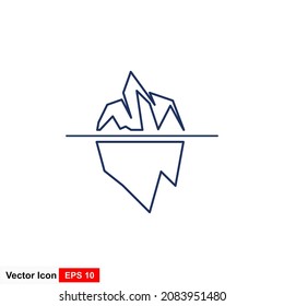 Iceberg vector icon isolated on white background. Ice berg vector icon