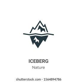 Iceberg vector icon on white background. Flat vector iceberg icon symbol sign from modern nature collection for mobile concept and web apps design.