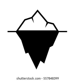 Iceberg vector icon on white background. Iceberg vector pictogram.