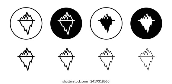 Iceberg vector icon set collection. Iceberg Outline flat Icon.