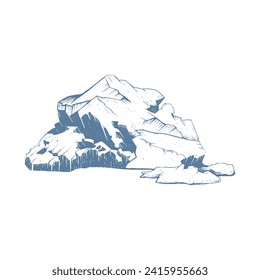 Iceberg vector illustration. Iceberg hand drawing. snow mountain