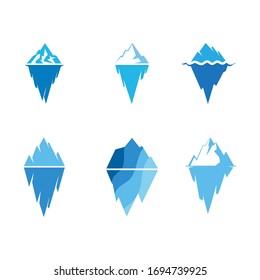 Plantilla de diseño de iconos de ilustraciones vectoriales Iceberg