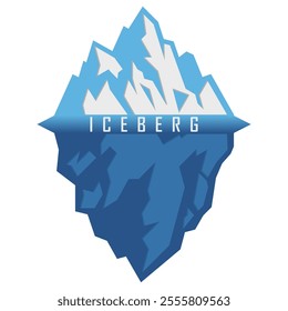 Iceberg vector illustration isolated on white background