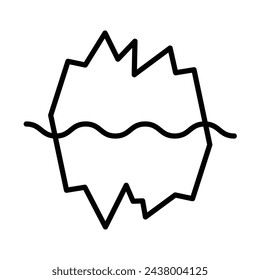 Diseño de iconos de línea de vector de iceberg