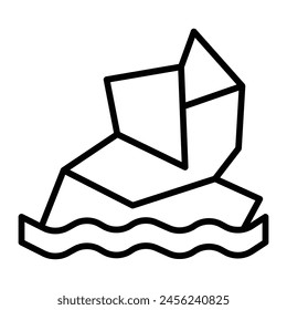 Iceberg Vector Line Icon Design