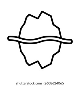 Iceberg Vector Line Icon Design