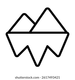 Iceberg Vector Line Icon Design