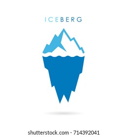 Iceberg-Vektorgrafik-Logo einzeln auf weißem Hintergrund