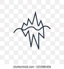 Iceberg vector outline icon isolated on transparent background, high quality linear Iceberg transparency concept can be used web and mobile