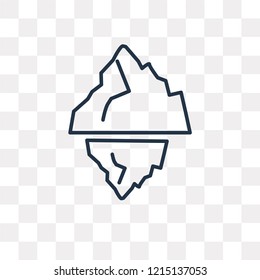 Iceberg vector outline icon isolated on transparent background, high quality linear Iceberg transparency concept can be used web and mobile
