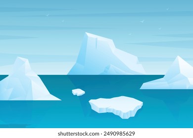 iceberg view north pole glacier golbal warming background