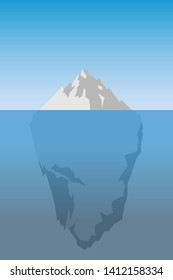 Iceberg in water illustrated design