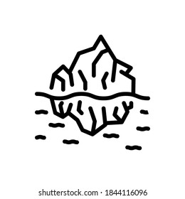 Iceberg (Winter) icon outline vector. Isolated on white background