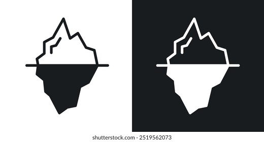 Icebergline vector icon set in solid and outline style.