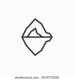 Iceberglinesimple icon in line style.