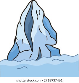 Los icebergs flotan verticalmente en el agua junto con rocas Grandes.