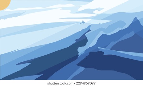 Icebergs and warmth from the sun illustration Vector