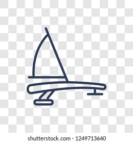 iceboat icon. Trendy linear iceboat logo concept on transparent background from Nautical collection