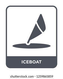 iceboat icon vector on white background, iceboat trendy filled icons from Nautical collection, iceboat simple element illustration