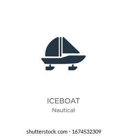 Iceboat icon vector. Trendy flat iceboat icon from nautical collection isolated on white background. Vector illustration can be used for web and mobile graphic design, logo, eps10