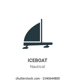 Iceboat vector icon on white background. Flat vector iceboat icon symbol sign from modern nautical collection for mobile concept and web apps design.