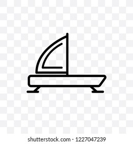 iceboat vector linear icon isolated on transparent background, iceboat transparency concept can be used for web and mobile