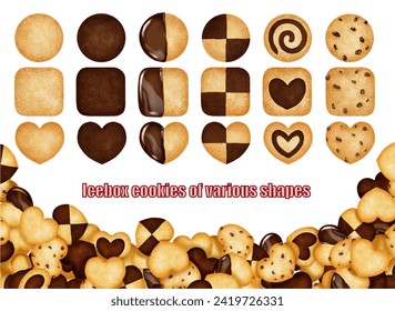 Icebox cookies of various shapes svg