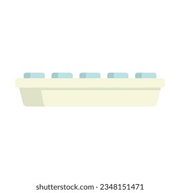 Icebox icon flat vector. Ice cube tray. Water container isolated