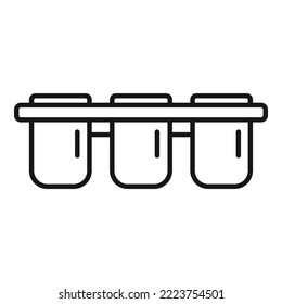 Icebox icon outline vector. Ice cube tray. Water container