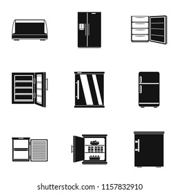 Icebox icons set. Simple set of 9 icebox vector icons for web isolated on white background
