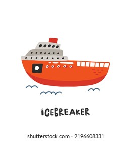 Icebreaker Hand Drawn Illustration Cartoon Style Stock Vector (Royalty ...