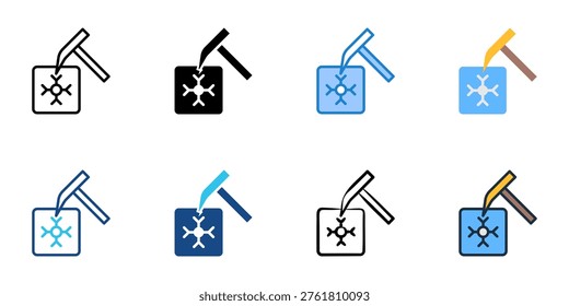 Icebreaker icons set multiple style collection. Editable stroke 
