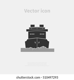 Icebreaker ship icon isolated on background. Vector illustration