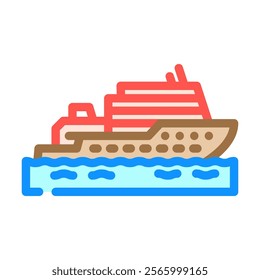 icebreaker ship transport marine color icon vector. icebreaker ship transport marine sign. isolated symbol illustration